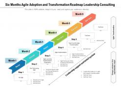 Six months agile adoption and transformation roadmap leadership consulting