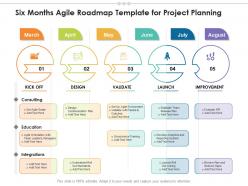 Six months agile roadmap template for project planning