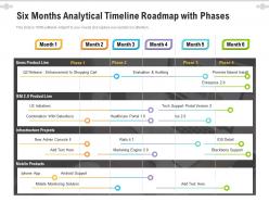 Six months analytical timeline roadmap with phases