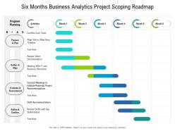 Six months business analytics project scoping roadmap