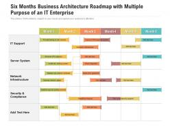 Six months business architecture roadmap with multiple purpose of an it enterprise