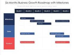 Six months business growth roadmap with milestones