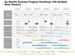 Six months business progress roadmap with multiple work streams