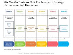 Six months business unit roadmap with strategy formulation and evaluation