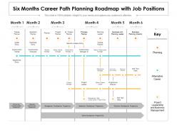 Six months career path planning roadmap with job positions