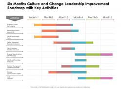 Six months culture and change leadership improvement roadmap with key activities