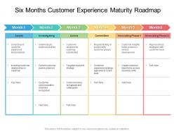 Six months customer experience maturity roadmap