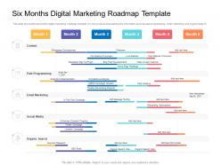 Six months digital marketing roadmap timeline powerpoint template
