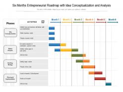 Six months entrepreneurial roadmap with idea conceptualization and analysis