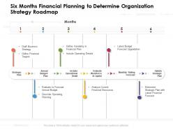 Six months financial planning to determine organization strategy roadmap