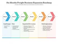 Six months freight business expansion roadmap