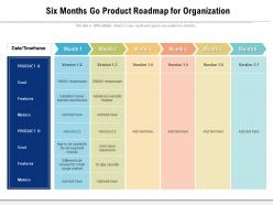 Six months go product roadmap for organization