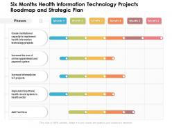 Six months health information technology projects roadmap and strategic plan