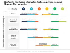 Six months healthcare information technology roadmap and strategic plan for market