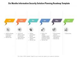 Six months information security solution planning roadmap template