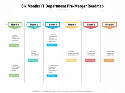 Six months it department pre merger roadmap