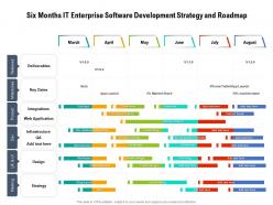 Six months it enterprise software development strategy and roadmap