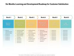 Six Months Learning And Development Roadmap For Customer Satisfaction