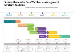 Six months master data warehouse management strategy roadmap