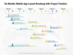 Six months mobile app launch roadmap with project timeline