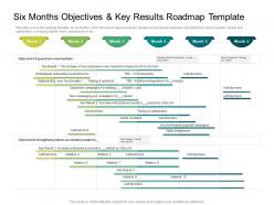Six months objectives and key results roadmap timeline powerpoint template