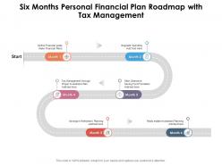 Six months personal financial plan roadmap with tax management