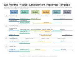 Six months product development roadmap timeline powerpoint template