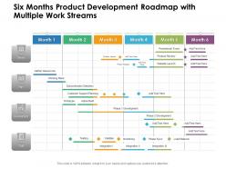 Six months product development roadmap with multiple work streams