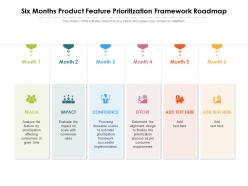 Six Months Product Feature Prioritization Framework Roadmap