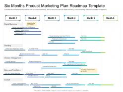 Six months product marketing plan roadmap timeline powerpoint template