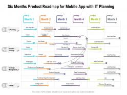 Six months product roadmap for mobile app with it planning