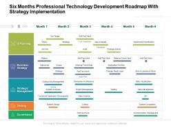 Six Months Professional Technology Development Roadmap With Strategy Implementation