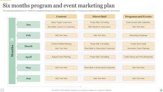 Six months program and event marketing plan