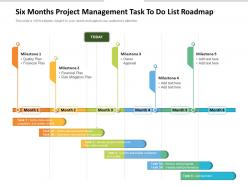 Six months project management task to do list roadmap