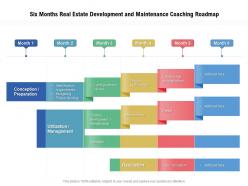 Six Months Real Estate Development And Maintenance Coaching Roadmap