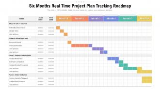 Six months real time project plan tracking roadmap