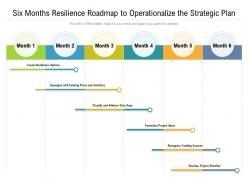 Six months resilience roadmap to operationalize the strategic plan