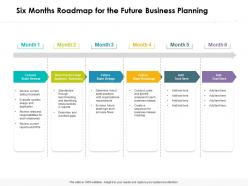 Six months roadmap for the future business planning