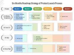 Six months roadmap strategy of product launch process