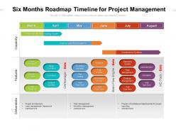 Six months roadmap timeline for project management