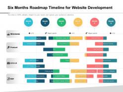 Six Months Roadmap Timeline For Website Development