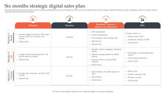 Six Months Strategic Digital Sales Plan