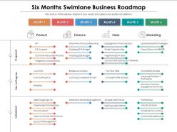 Six months swimlane business roadmap