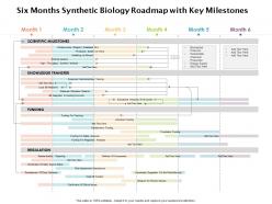 Six Months Synthetic Biology Roadmap With Key Milestones
