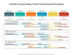 Six months training roadmap for new product development by manager