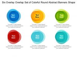 Six overlay overlap set of colorful round abstract banners shape
