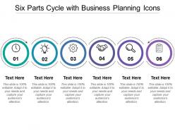 Six parts cycle with business planning icons