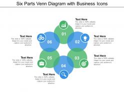 Six parts venn diagram with business icons