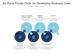Six piece puzzle circle for developing business case