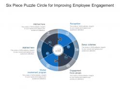 Six piece puzzle circle for improving employee engagement